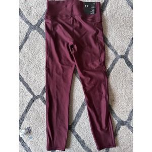 Under Armour HeatGear Ankle Legging Women's Size SM Burgundy Polyester High Rise